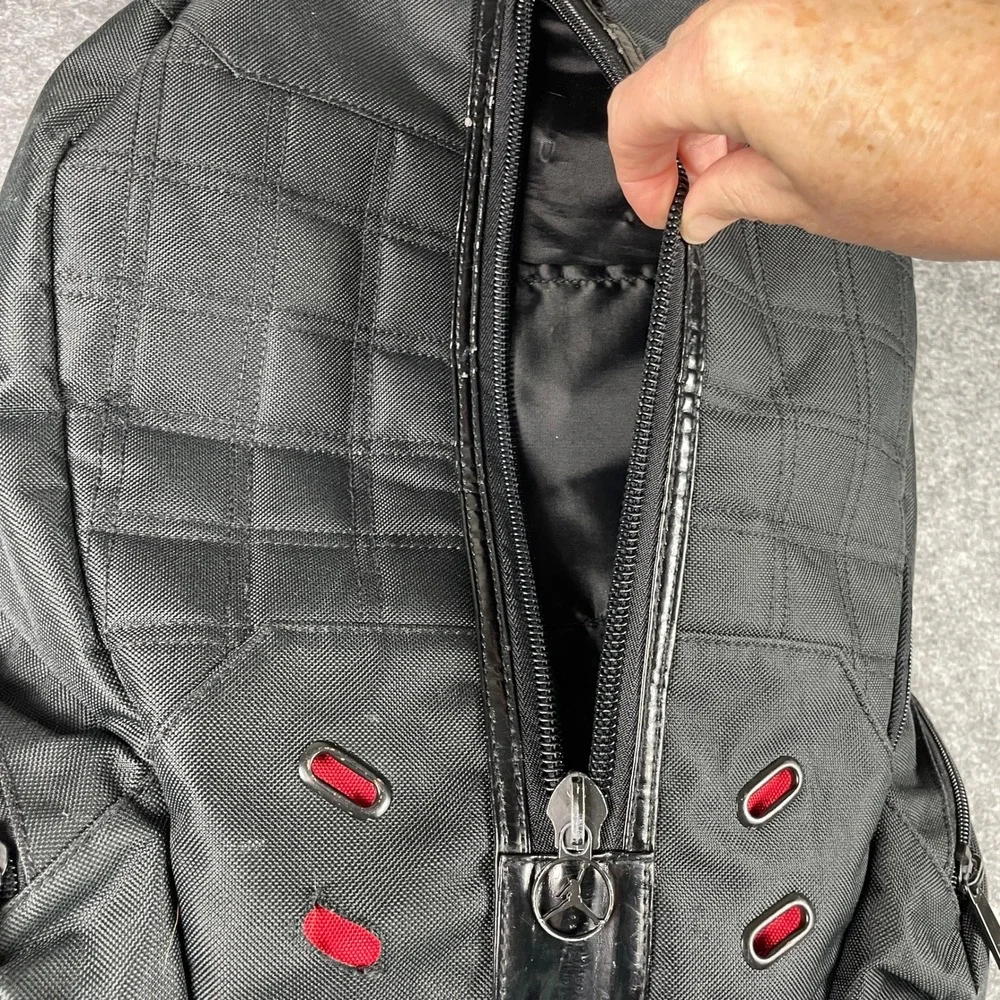 Jordan Backpack Mens OS Black Red Jumpman Multi Pocket School Travel Bag 2009